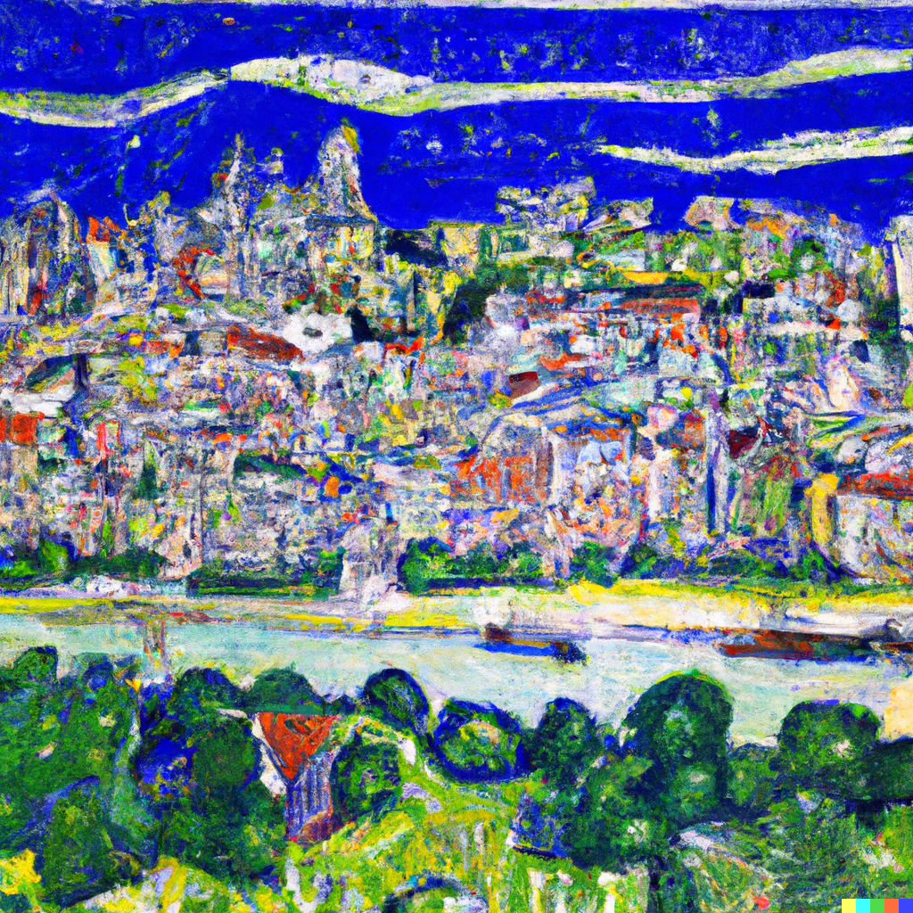 Peinture de Lyon dans le style de Picasso selon l'IA Dall-E
