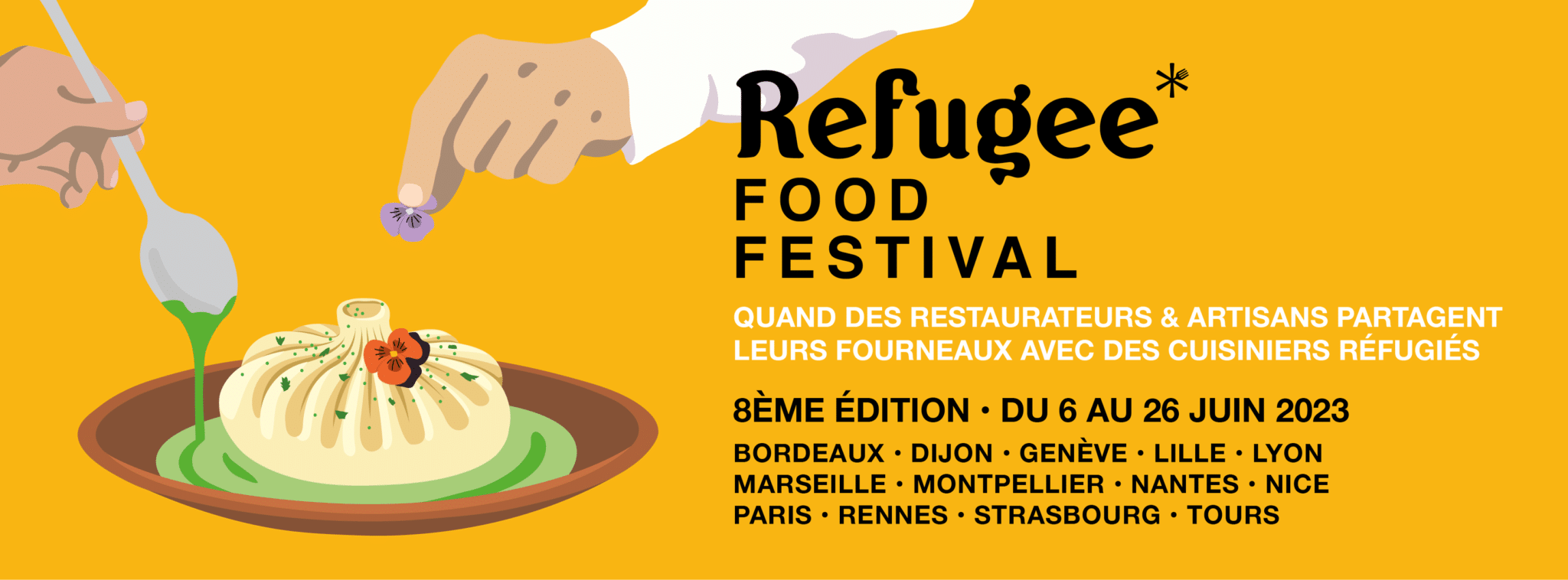 Affiche de la 8ème édition du Refugee Food Festival